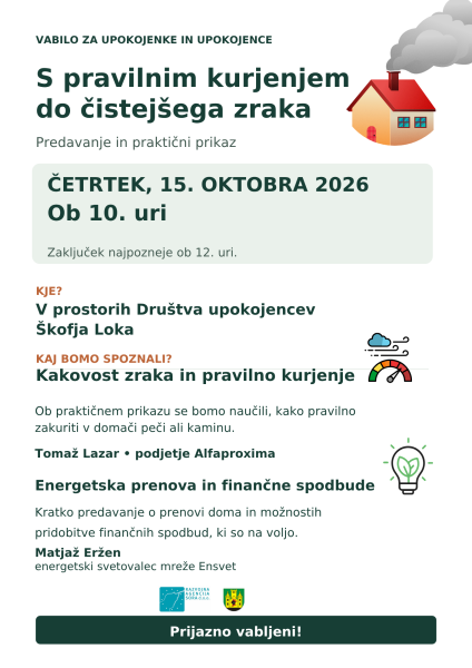 S pravilnim kurjenjem do čistejšega zraka